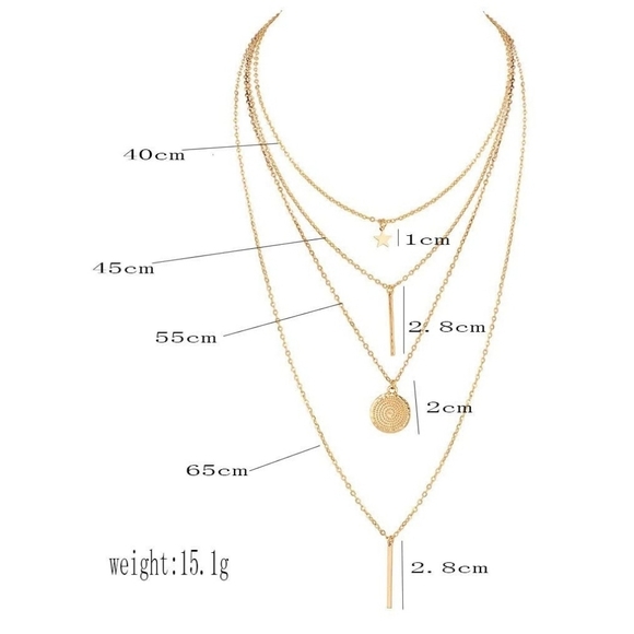 BOHO MULTILAYERED GOLD NECKLACE - Picture 6 of 7